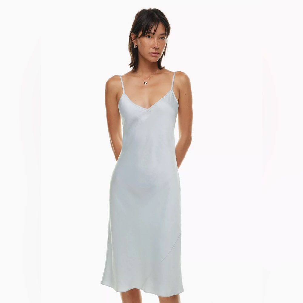 Wilfred Light Blue Satin Slip Dress